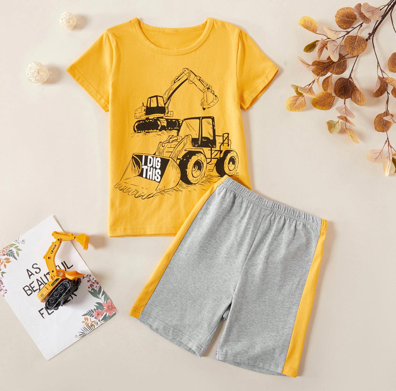 2pcs Boy Short-sleeve Cotton Shorts Suit casual - Mycia Boutique