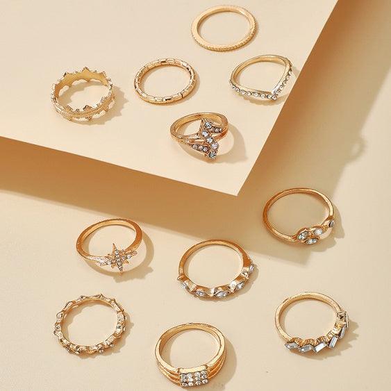 11 Pcs/set Fashion Women;s Rings.
